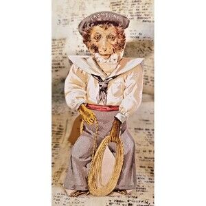 Vintage 1890's Enameline Stove Polish Prescott - Anthropomorphic Sailor Monkey